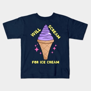 Cute Kawaii Sparkle Ice Cream Summer Meme Kids T-Shirt